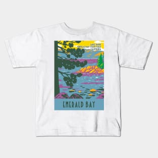 WPA Poster of Lake Tahoe at Emerald Bay State Park, California Kids T-Shirt